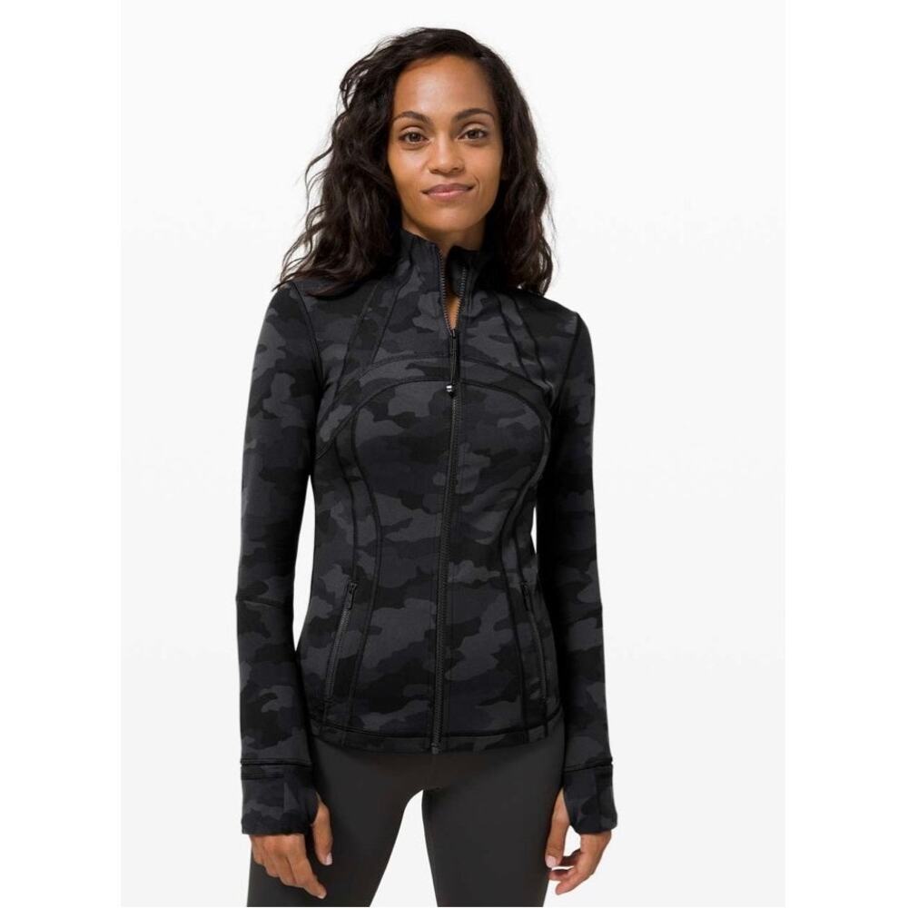 Lululemon Women's Define Jacket Full-Zip Gray Camo Sz 10